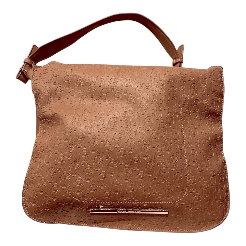 Steve Madden Bags x 3: one Light Brown Shoulder Tote, a Pouch & a keychain Bag